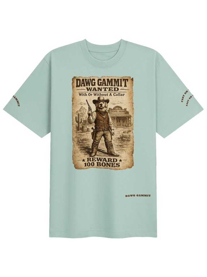 WANTED DAWG GAMMIT™ WANTED Golden Retriever Poster Heavy T-shirt product image (5)