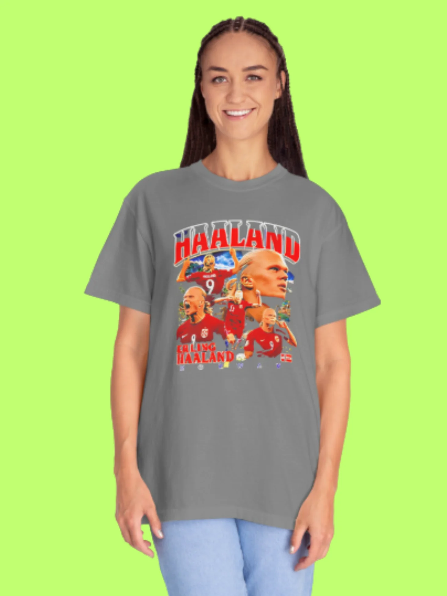 Haaland Vintage Soccer Bootleg Retro Graphic Shirt product image (151)