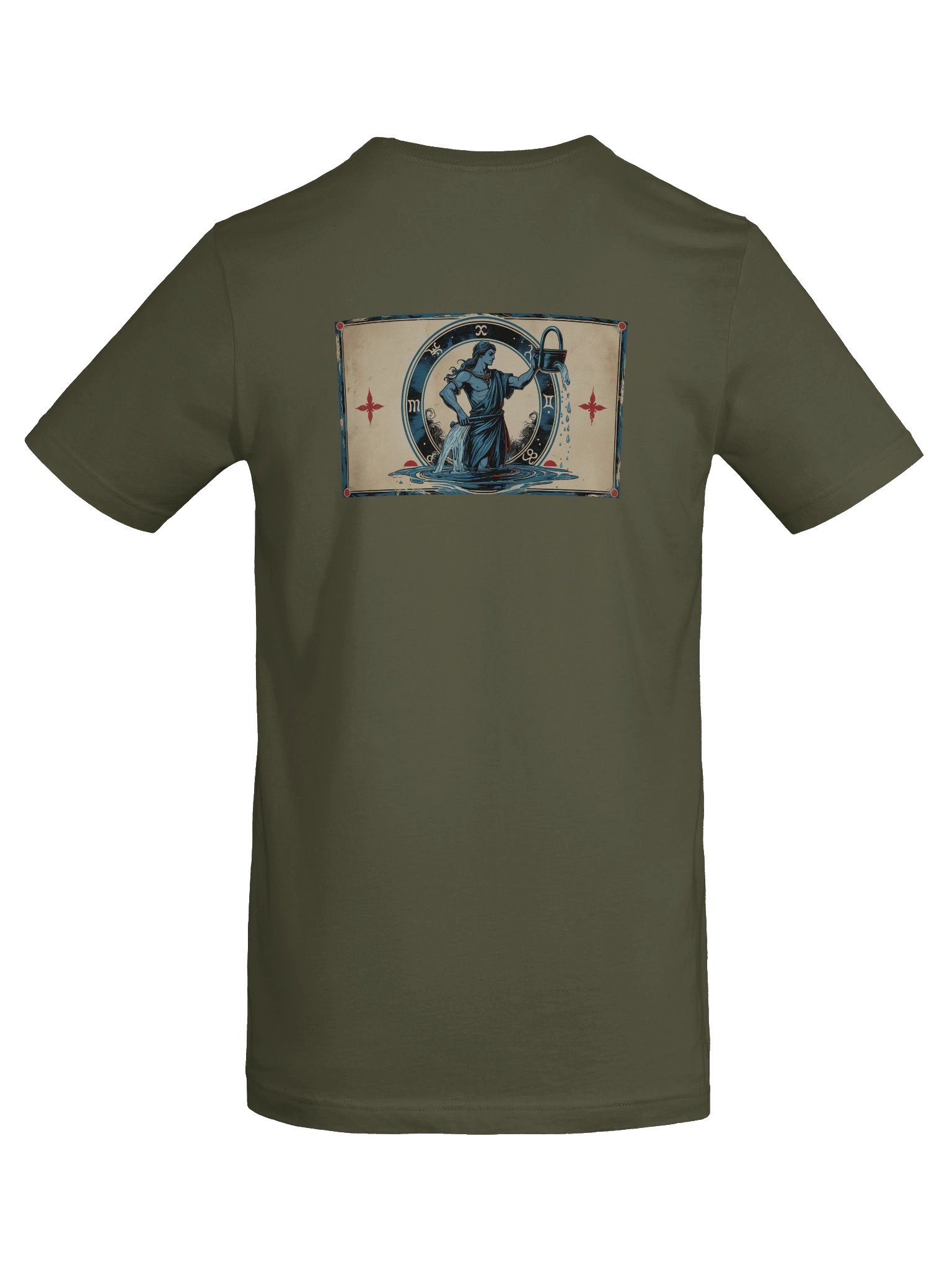 Aquarius - Gothic Zodiac T-Shirt. Blue graphic on the back. product image (7)