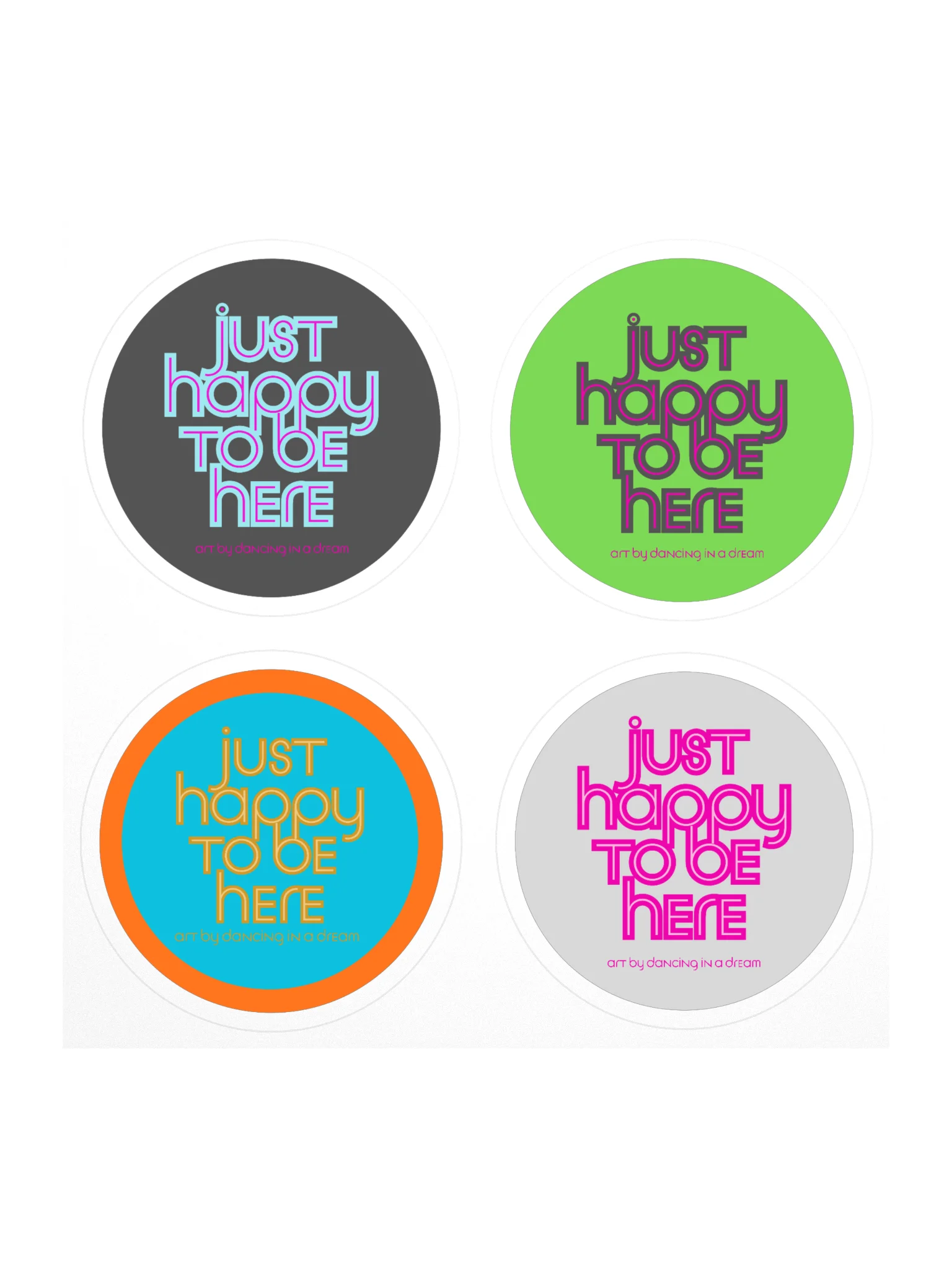 'happy to be here' stickers | 4 pk product image (1)
