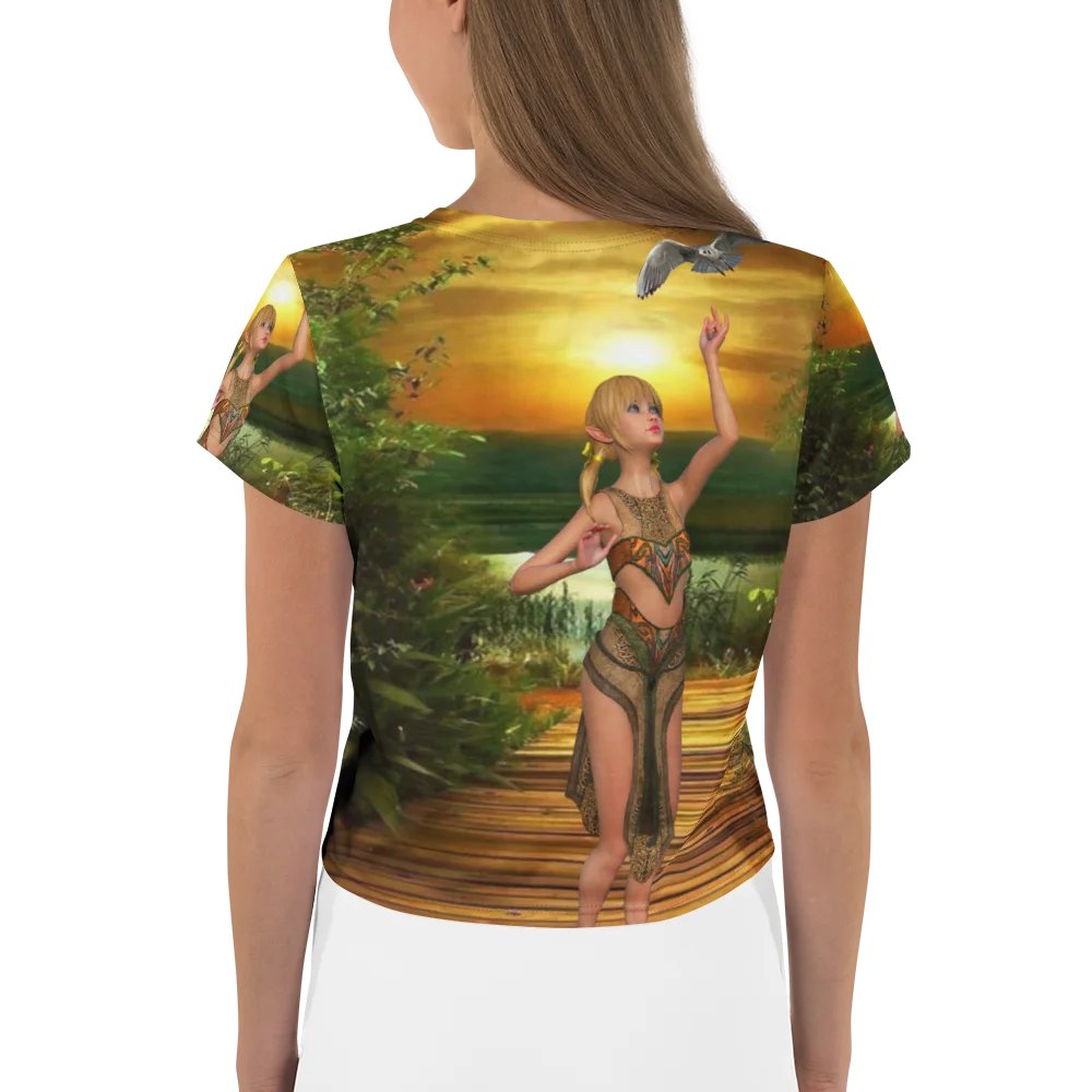 'Elven Stories - The Night of Your Return' All-Over Crop Tee product image (2)