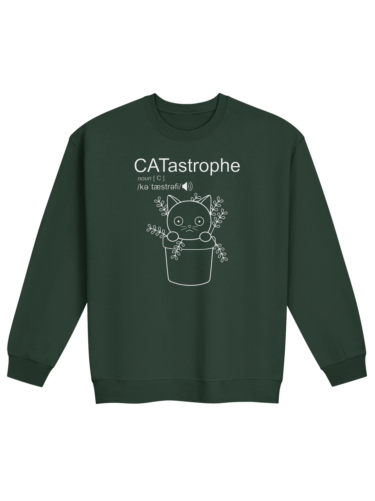 CATastrophe (Cat in Plant Pot) - Unisex Adult Sweatshirt product image (1)