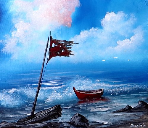 The Last Boat | Acrylic Seascape Painting | Oval Brush Art

Discover the serenity of solitude with 