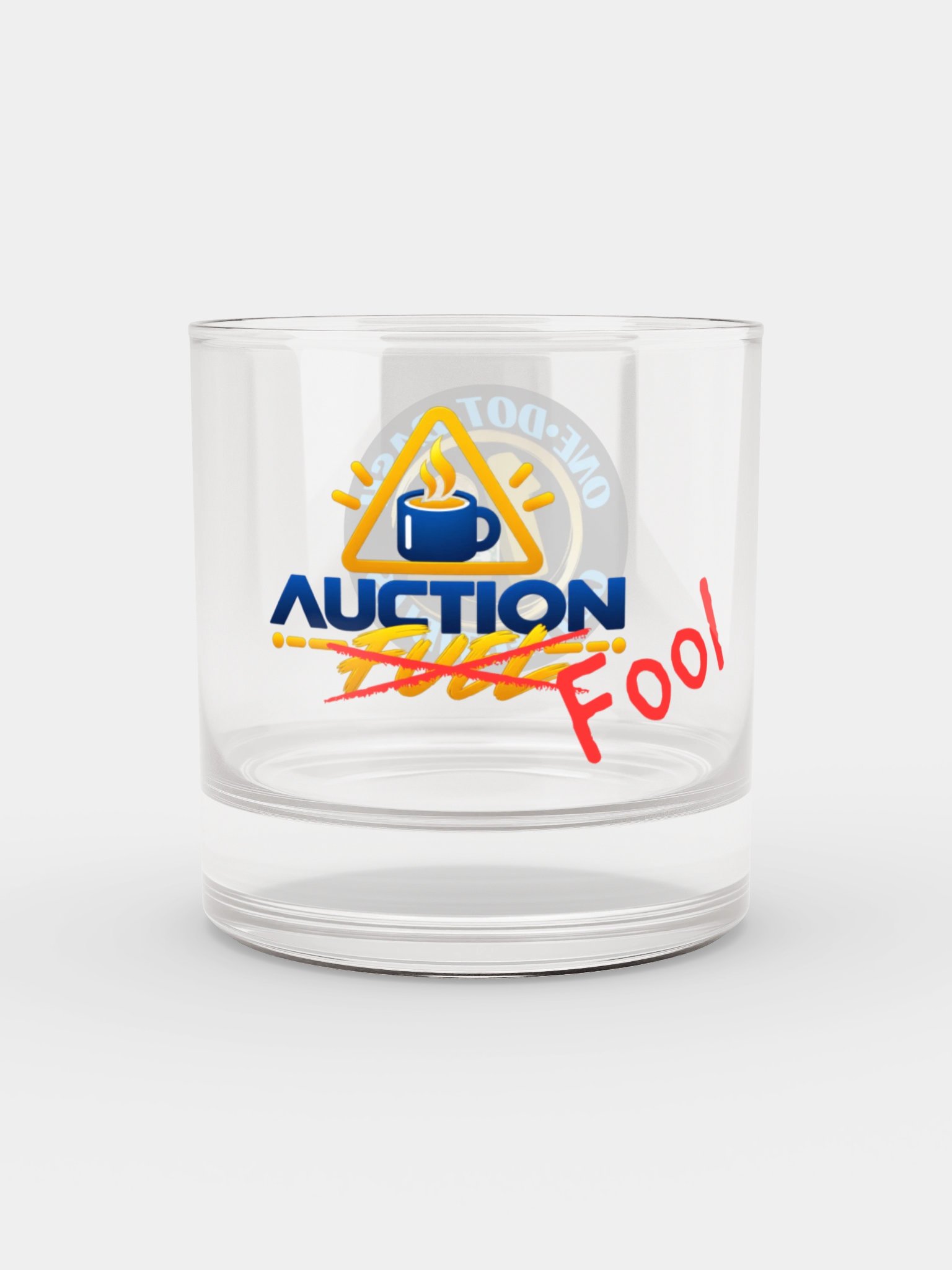 One Dot Dash Logo "Auction Fool" Rocks Glass product image (2)