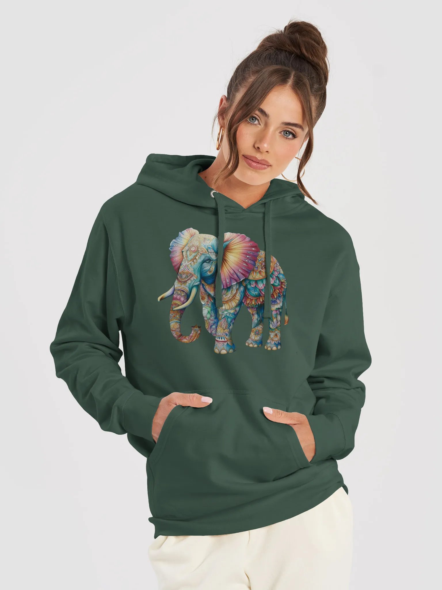 Vibrant Elephant Art Midweight Hoodie product image (30)