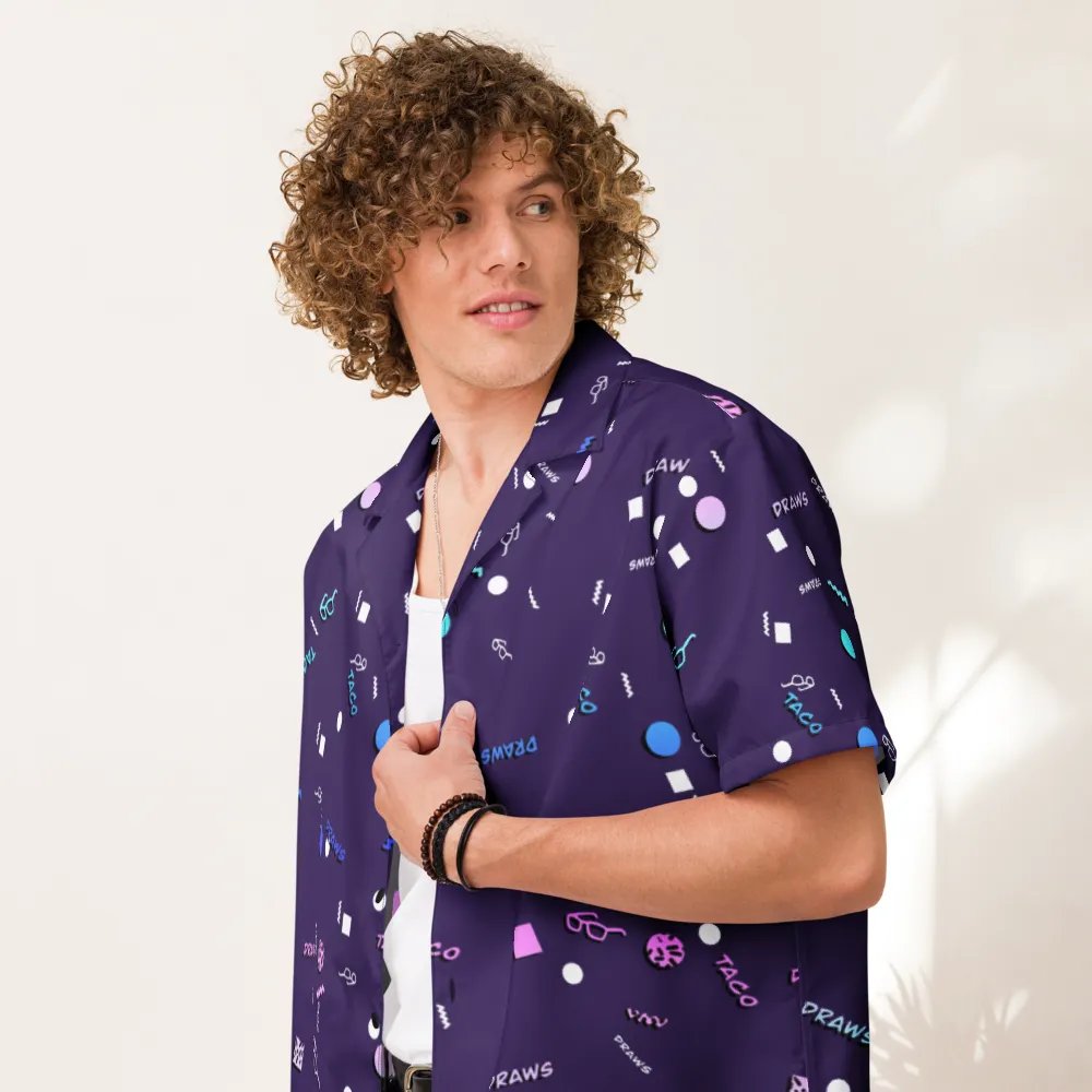 TacoDraws Retro Pattern Button-Up product image (6)