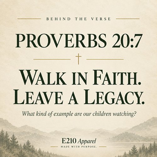 What’s one quality you hope your children remember about you? 👇

Proverbs 20:7 has become deeply personal to me since becomin...