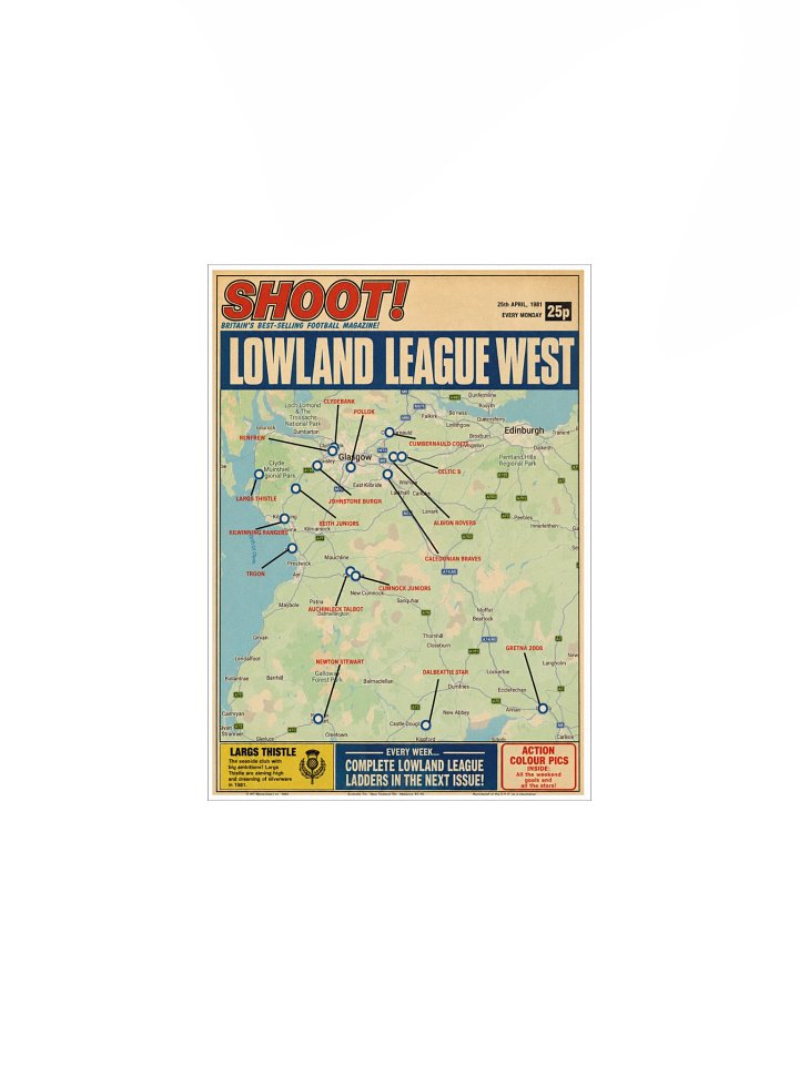 Scottish Lowland League West Retro Pin Map 2026/27 product image (1)