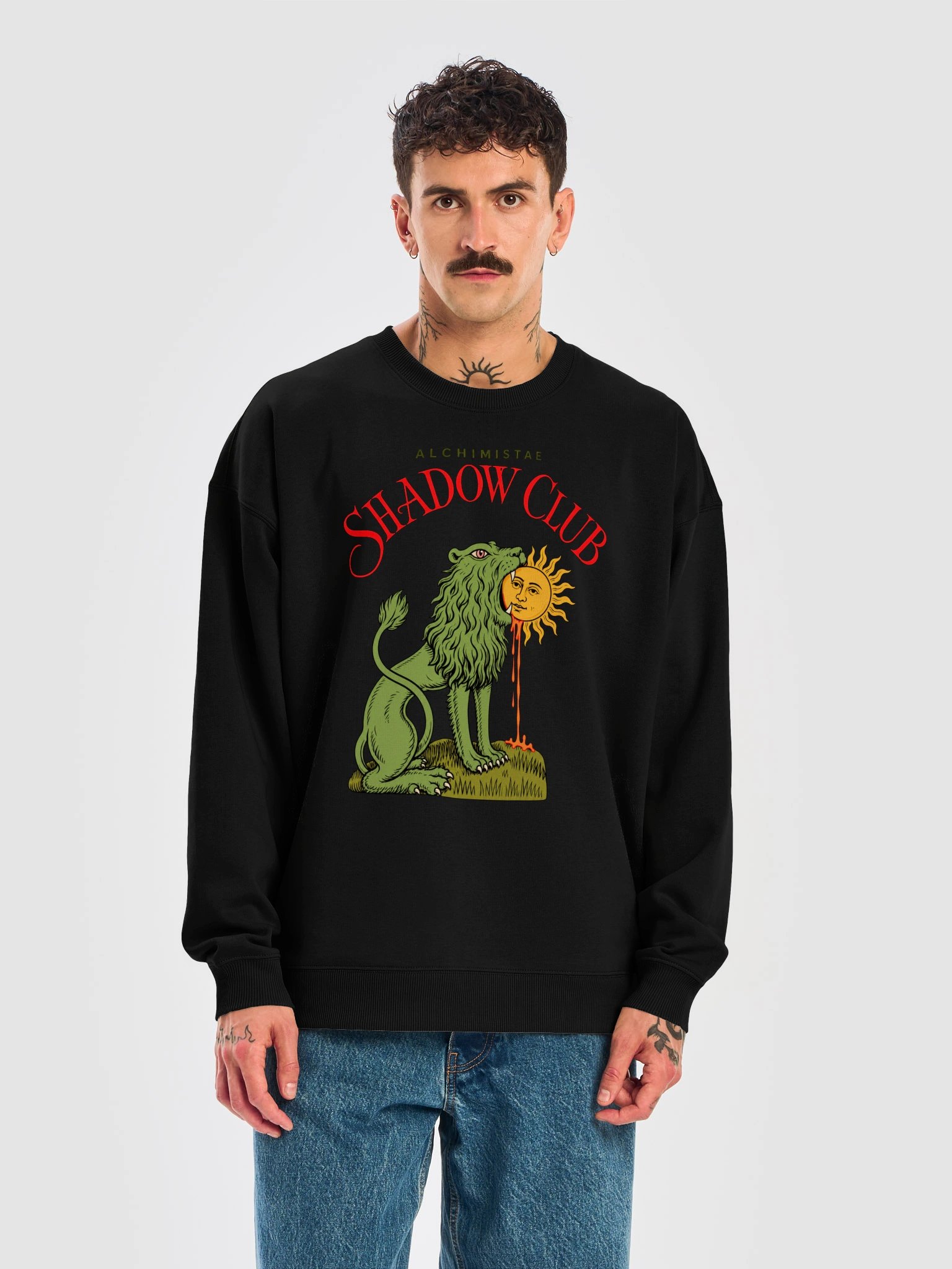 SWEATSHIRT Unisex Oversize Coton Bio Poids Lourd - LION ALCHIMIQUE product image (4)