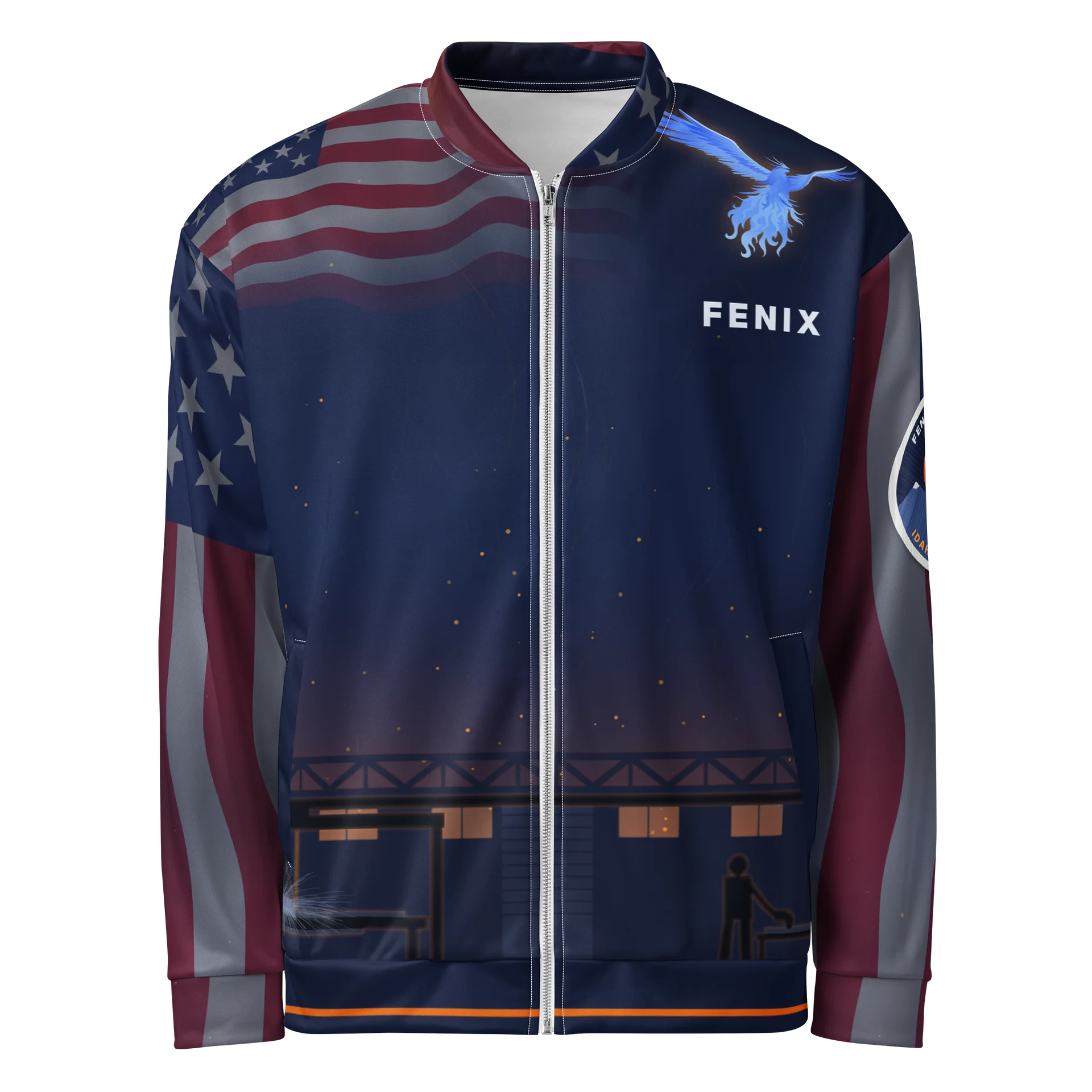 Fenix Software Phoenix Logo Bomber Jacket Patriotic product image (1)