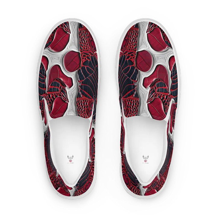 Men's Red Acrylic Paint Pour Inspired Slip-On Shoes product image (2)