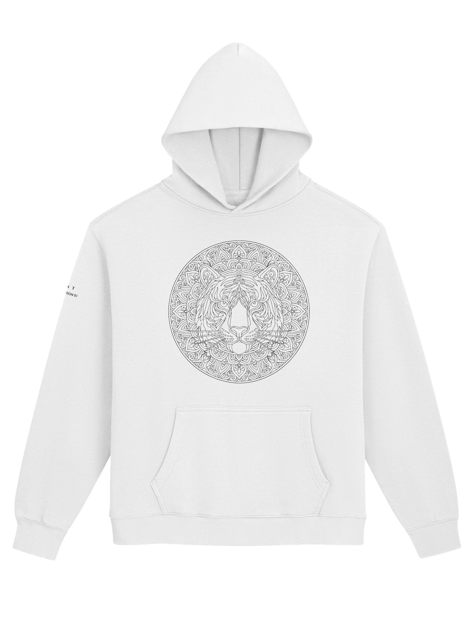 Flowstate Tiger-Rabbit Mandala Landscape // Colouring page Line art Oversized Hoodie product image (1)