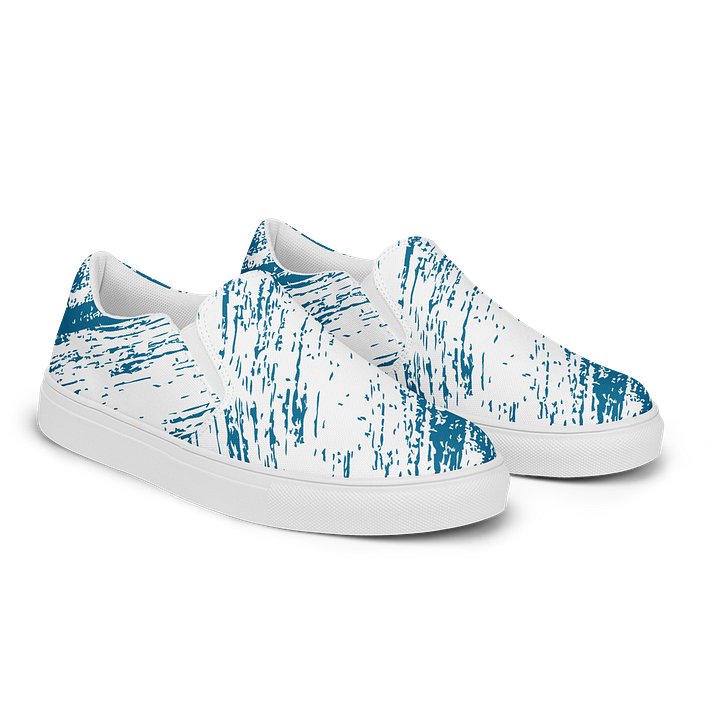 Distressed Teal Texture Slip-On Shoes product image (2)