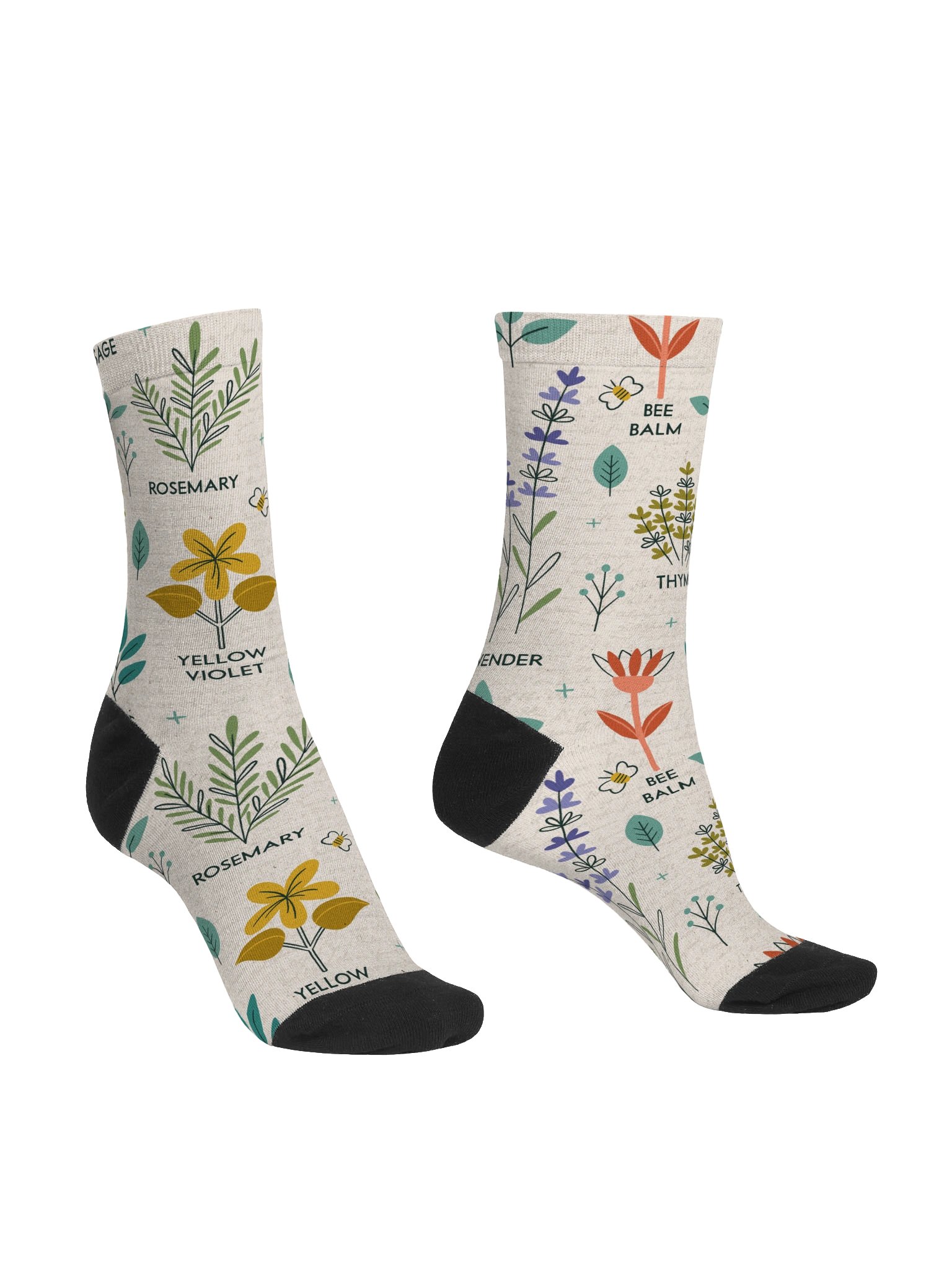 Retro Herbarium Botanicals Sustainable Crew Socks product image (3)