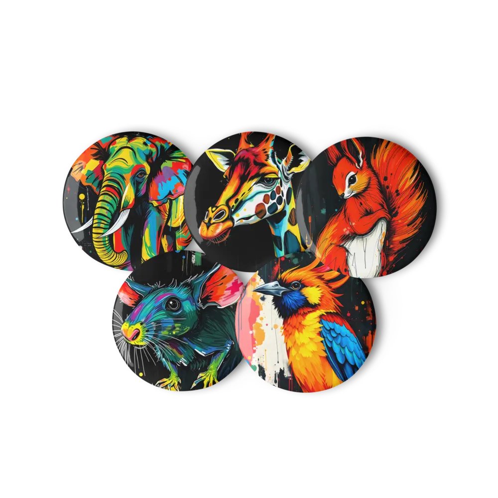 Vibrant animals Pin Button Set product image (3)