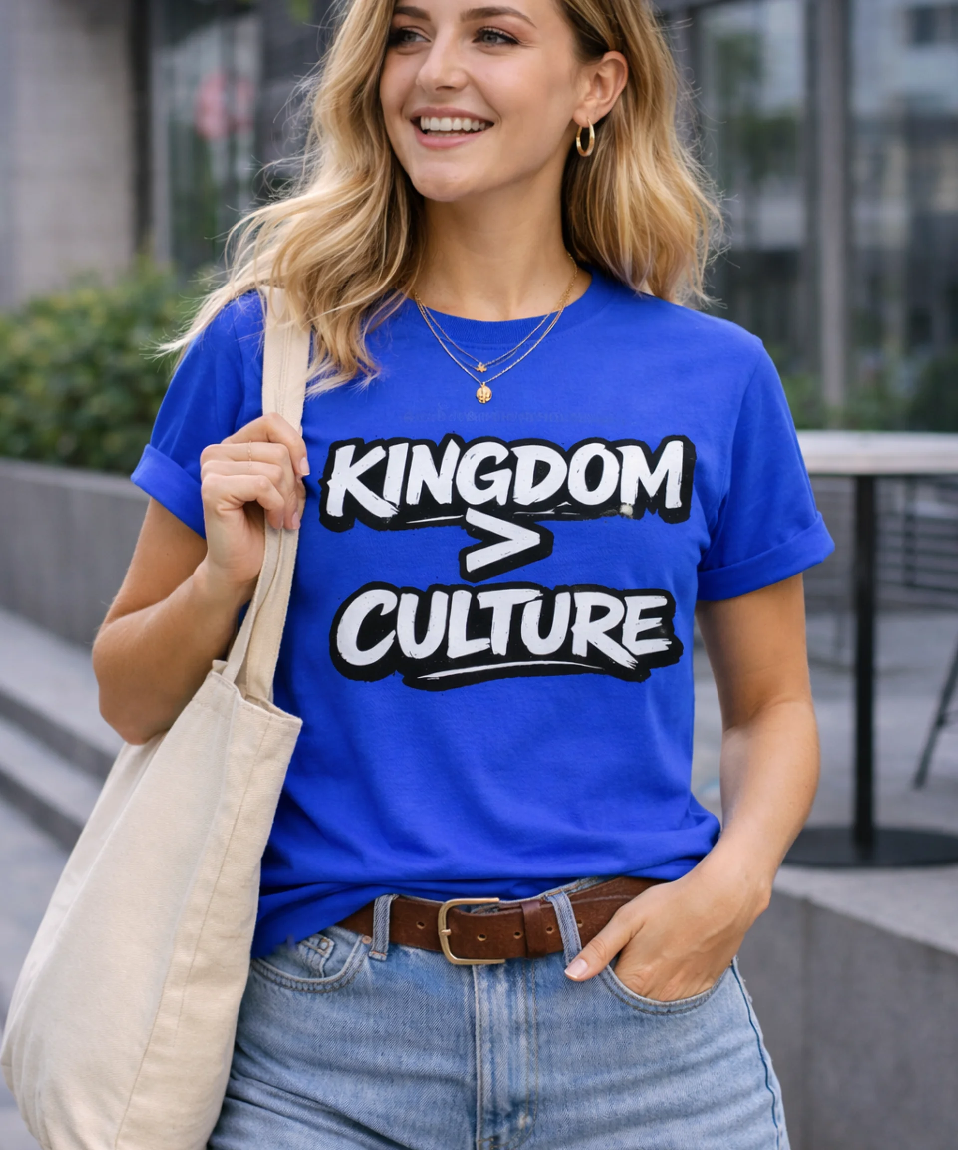 Kingdom Over Culture Shirt, Christian Streetwear Tee, Faith Based Graphic T-Shirt, Bold Jesus Apparel, Unisex Christian Clothing product image (3)