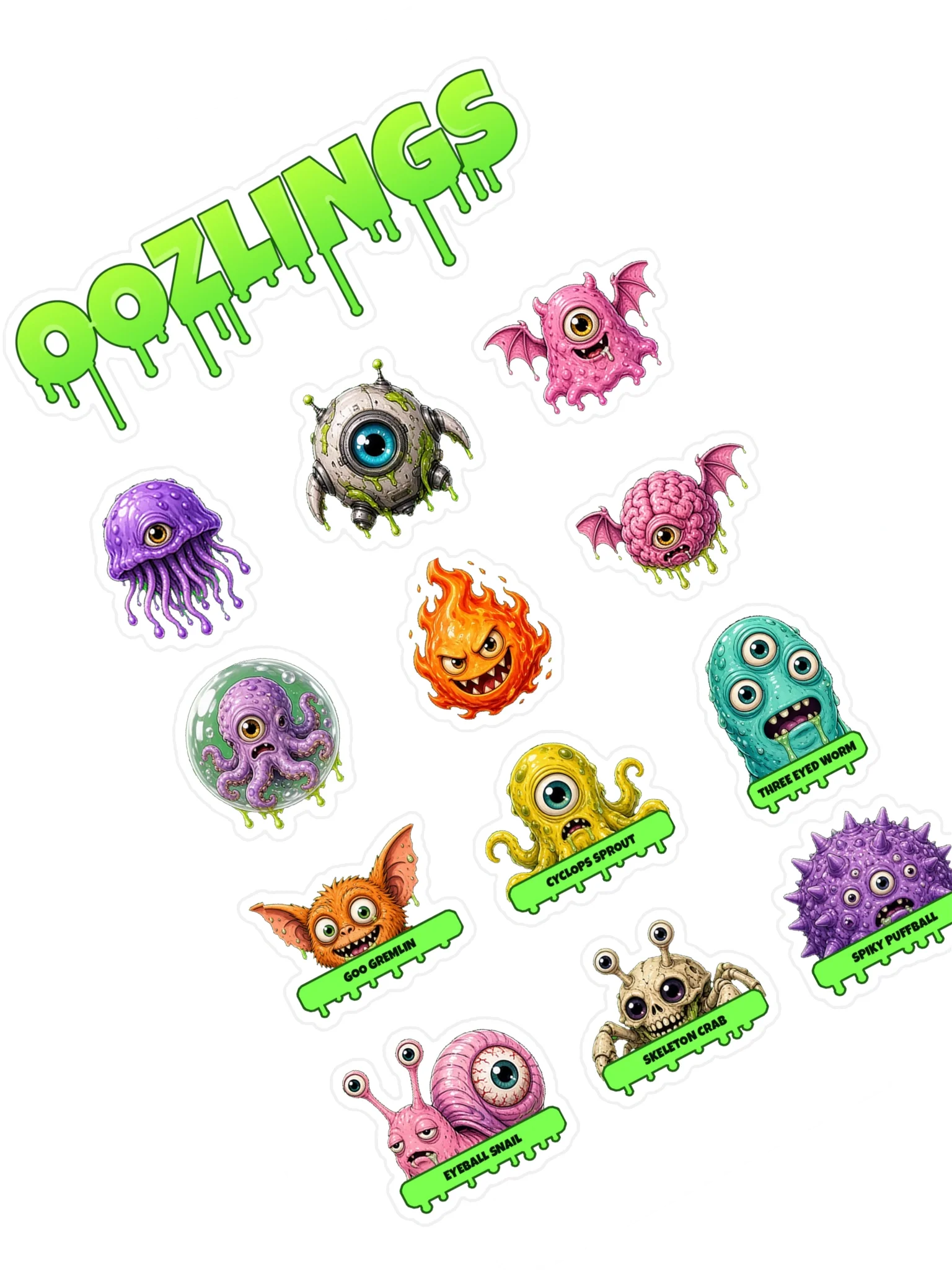 Oozlings Pets & Critters Sticker Sheet – Alt