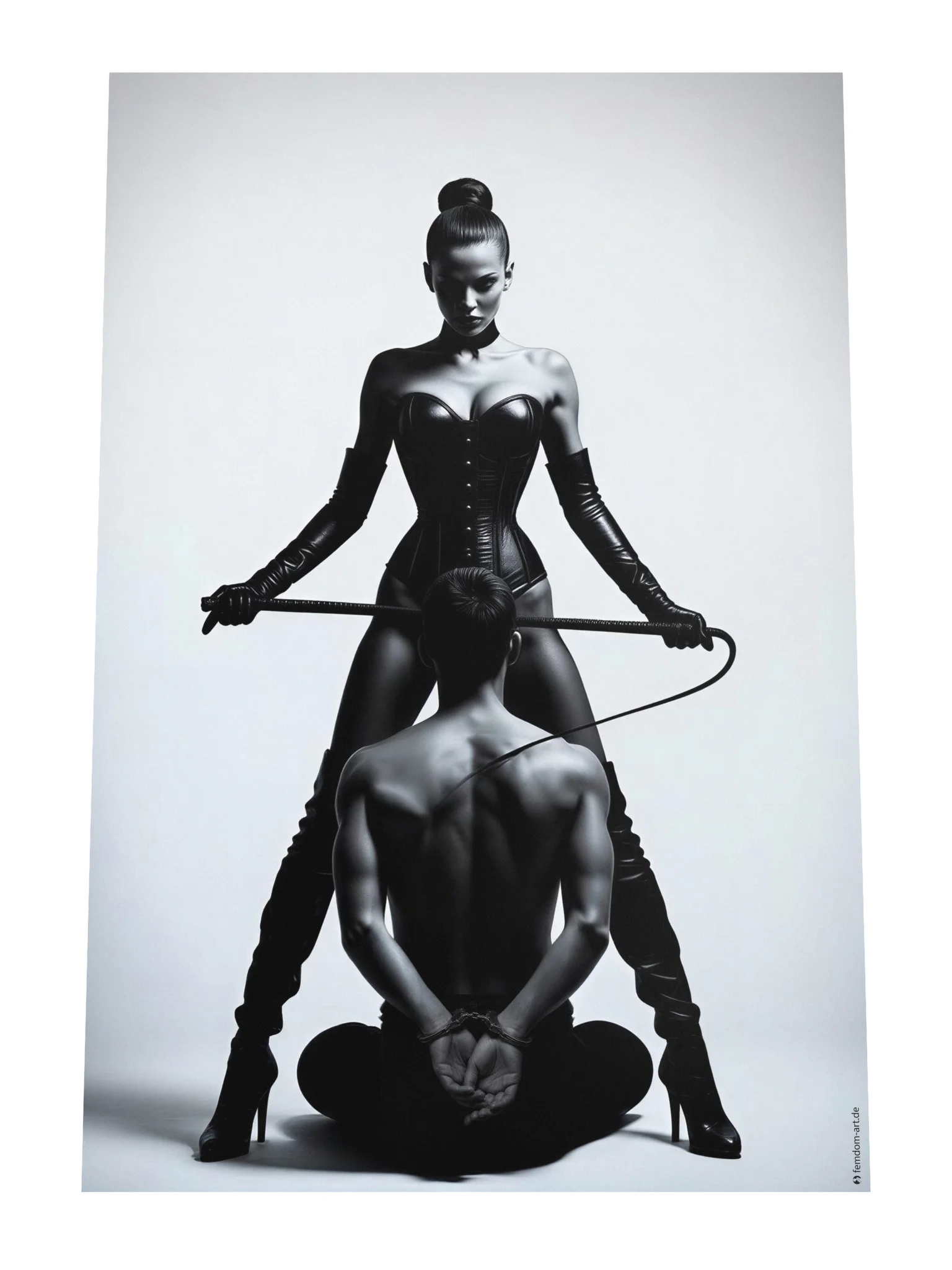 Femdom Poster - Vertrauen und Kontrolle – Monochrome Dominanzkunst product image (5)