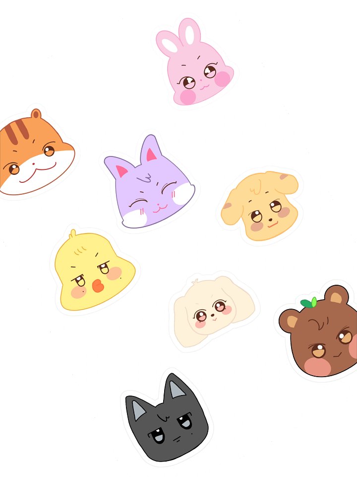 Aniteez faces sticker sheet product image (1)