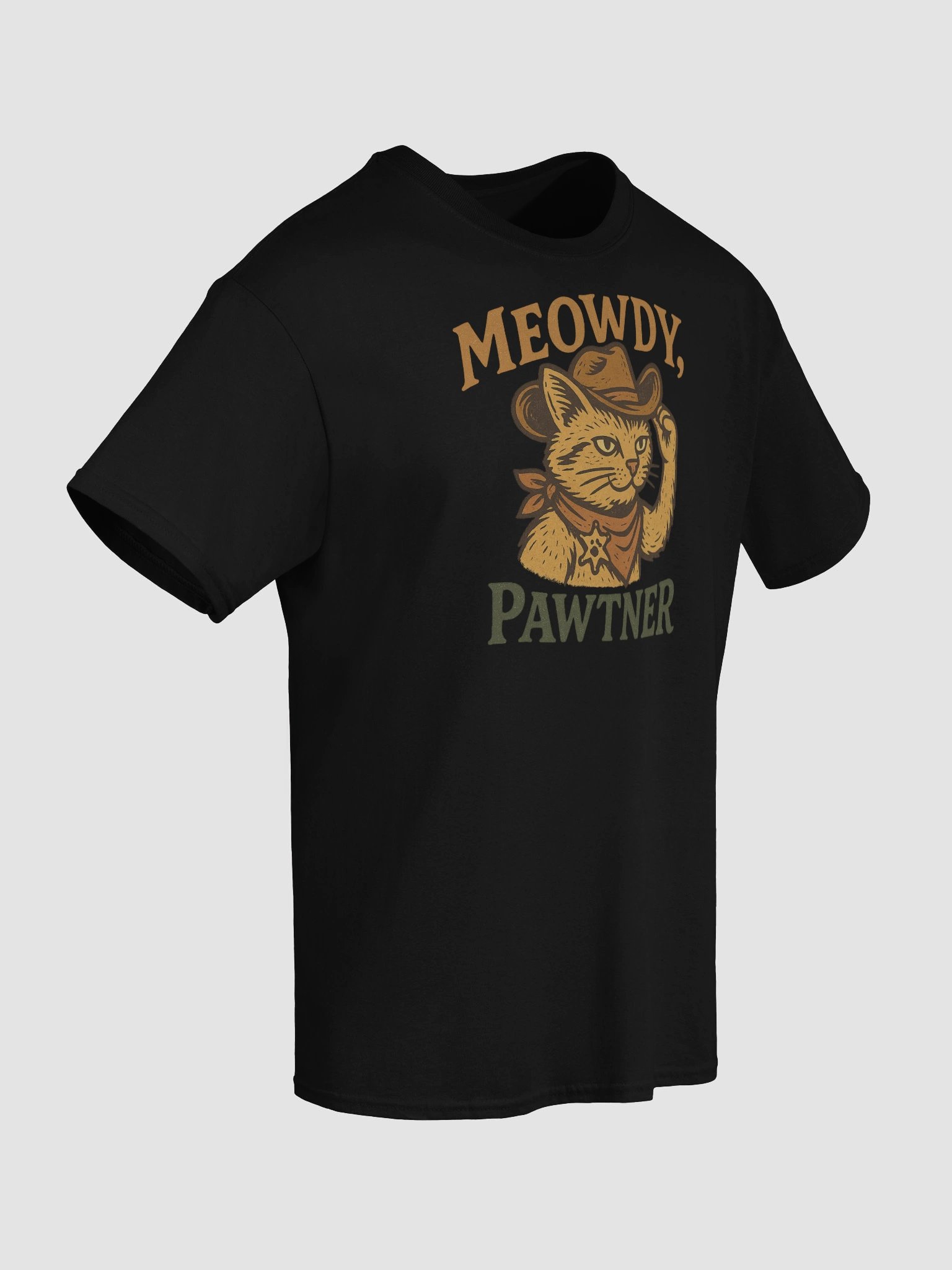 Meowdy Pawtner T-Shirt – Funny Cowboy Cat Sheriff Tee product image (61)