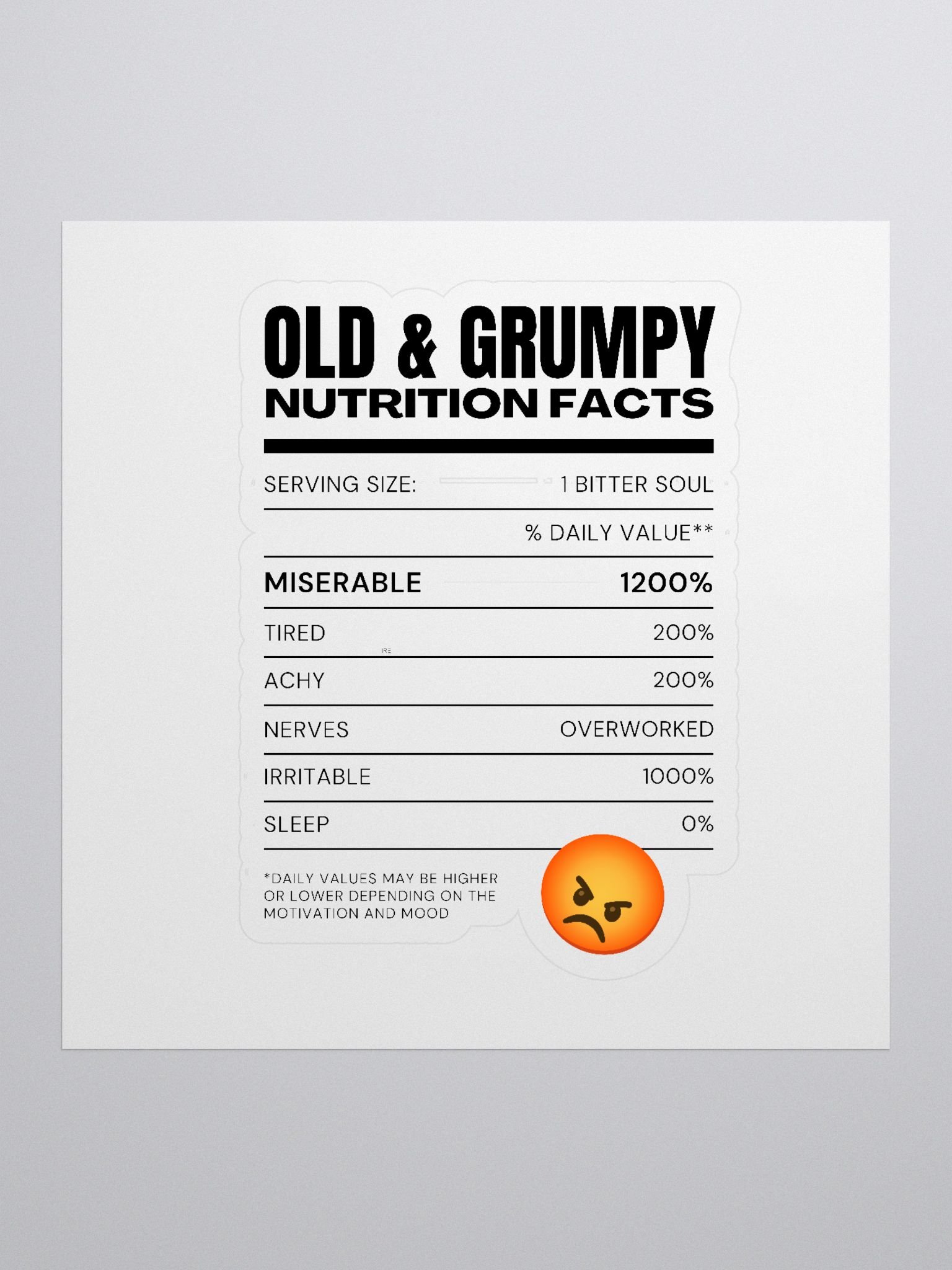 OLD & GRUMPY STICKER product image (1)
