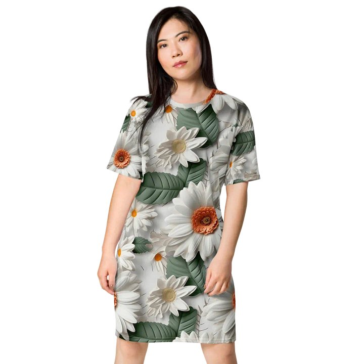 3D-Ditsy-Flowers-Seamless-Patterns T-shirt Dress - V13 product image (1)