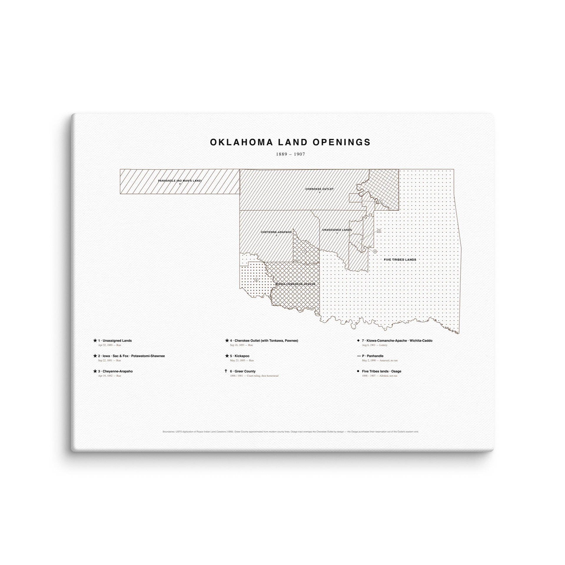 Oklahoma Land Openings Map product image (1)