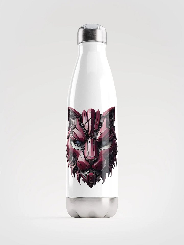Stainless Steel Water Bottle with Iron Cat Robot Design – Stylish and Durable! product image (1)