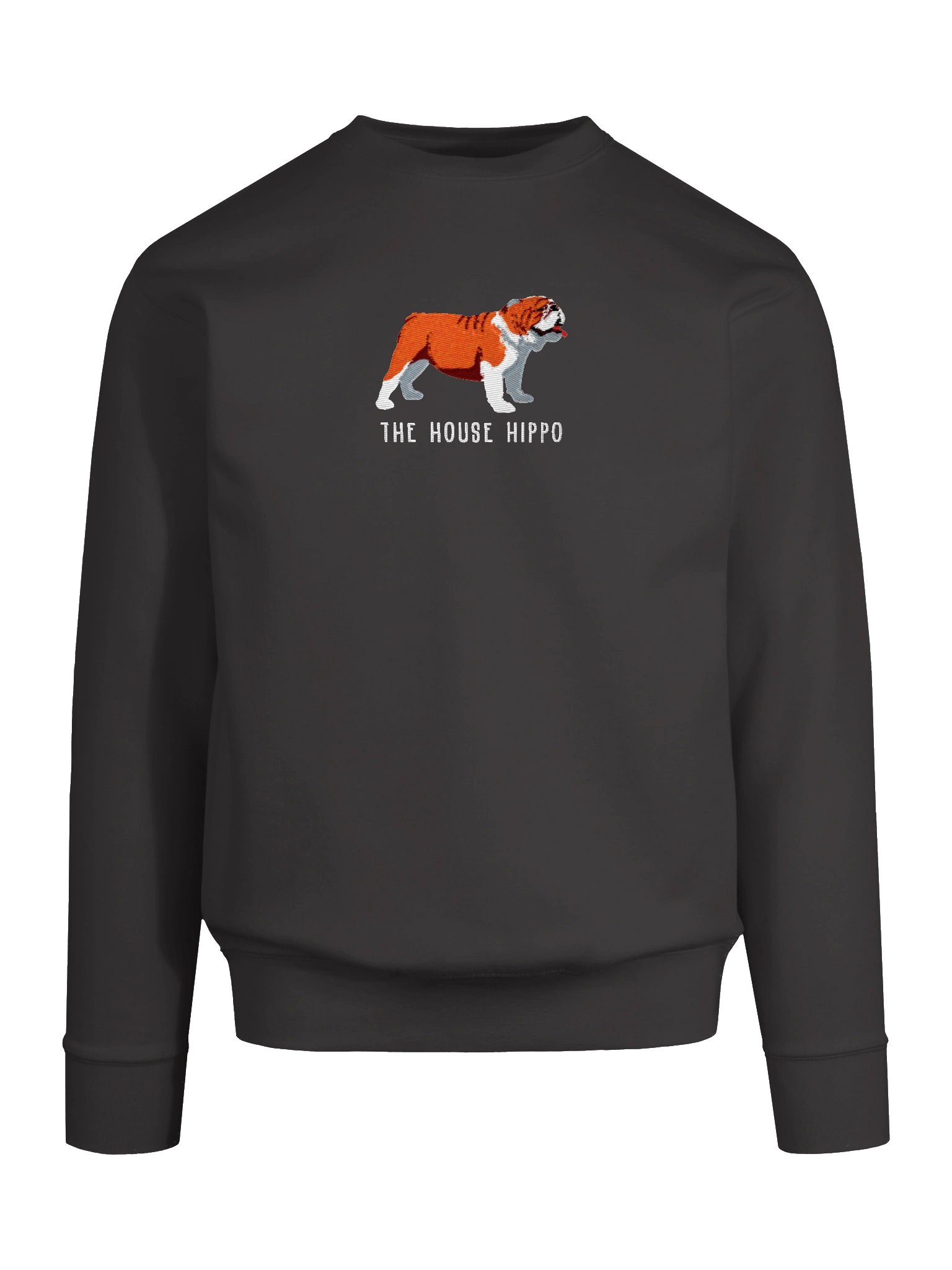The House Hippo Sweatshirt (Embroidered) of an English Bulldog(Red & White) product image (50)