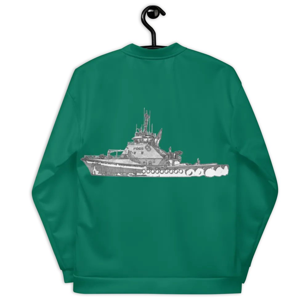 Copy of Twin Anchor Titan tug Teal Bomber Jacket product image (7)