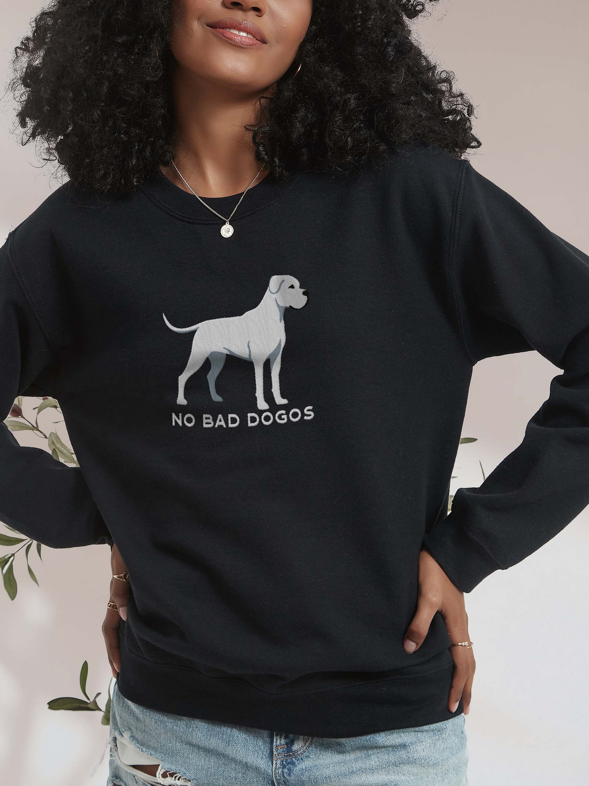 No Bad Dogos Sweatshirt (Embroidered) of a Dogo Argentino product image (2)