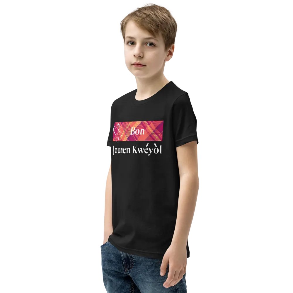 Bon Jounen Kwéyòl Madras Youth T-Shirt product image (8)