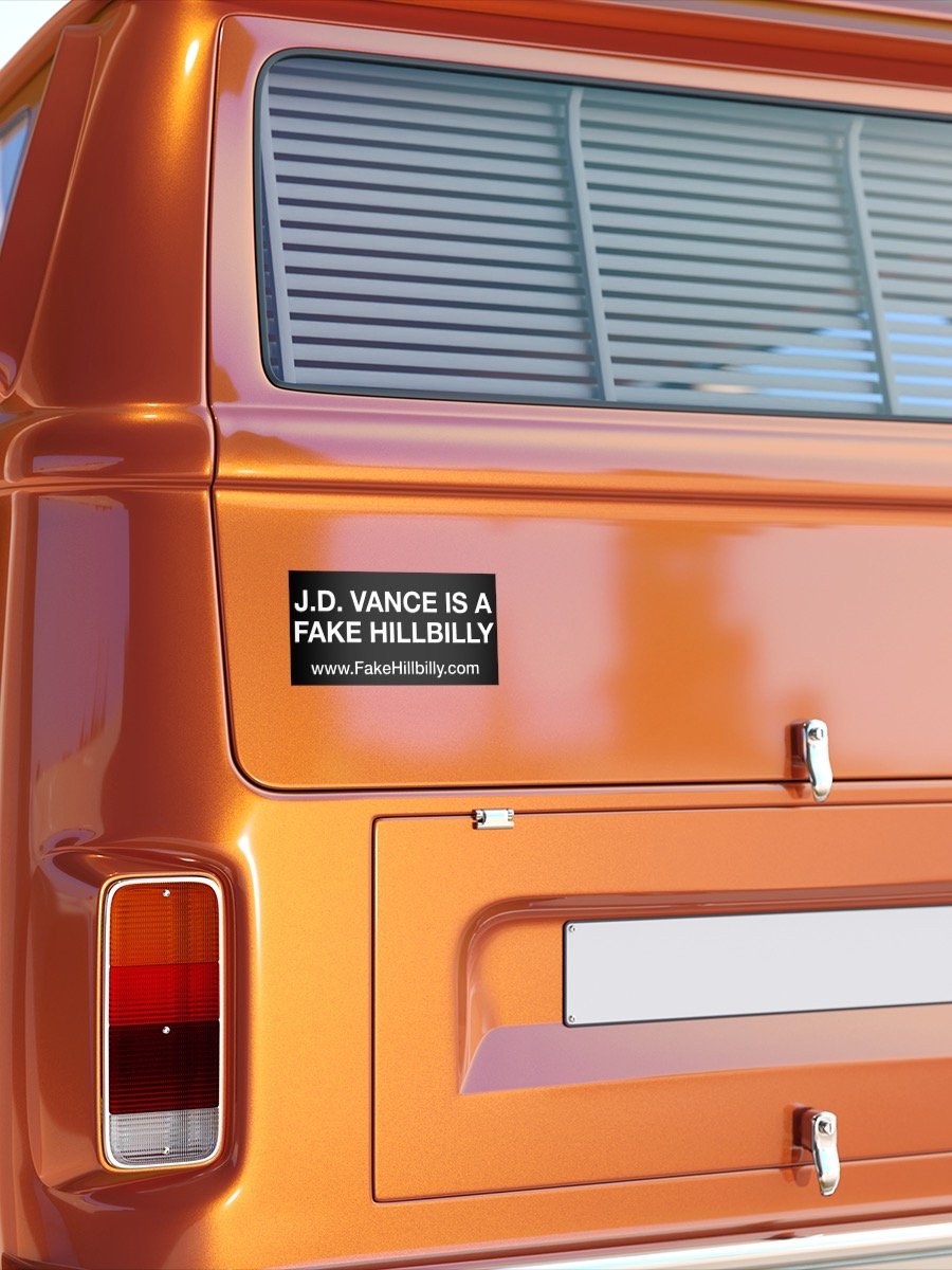 Fake Hillbilly Bumper Sticker (Black) product image (1)
