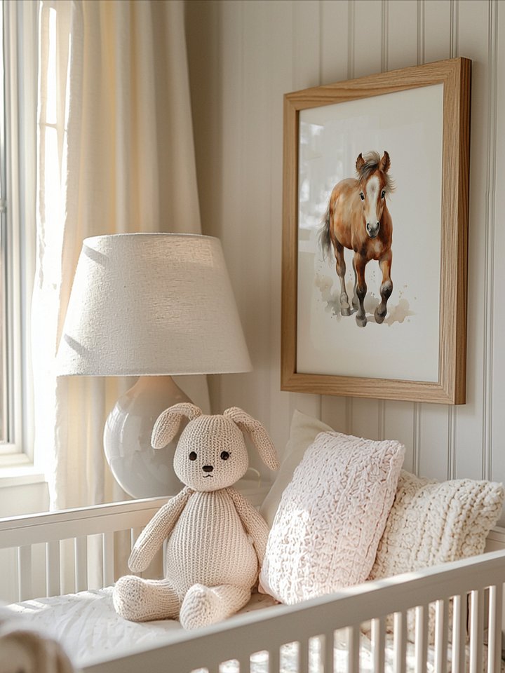 Watercolor Trotting Horse Nursery Decor Print product image (2)