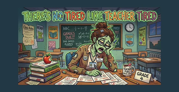 "There's No Tired Like Teacher Tired" Zombie Teacher Tumbler | Teacher Tired Collection product image (2)