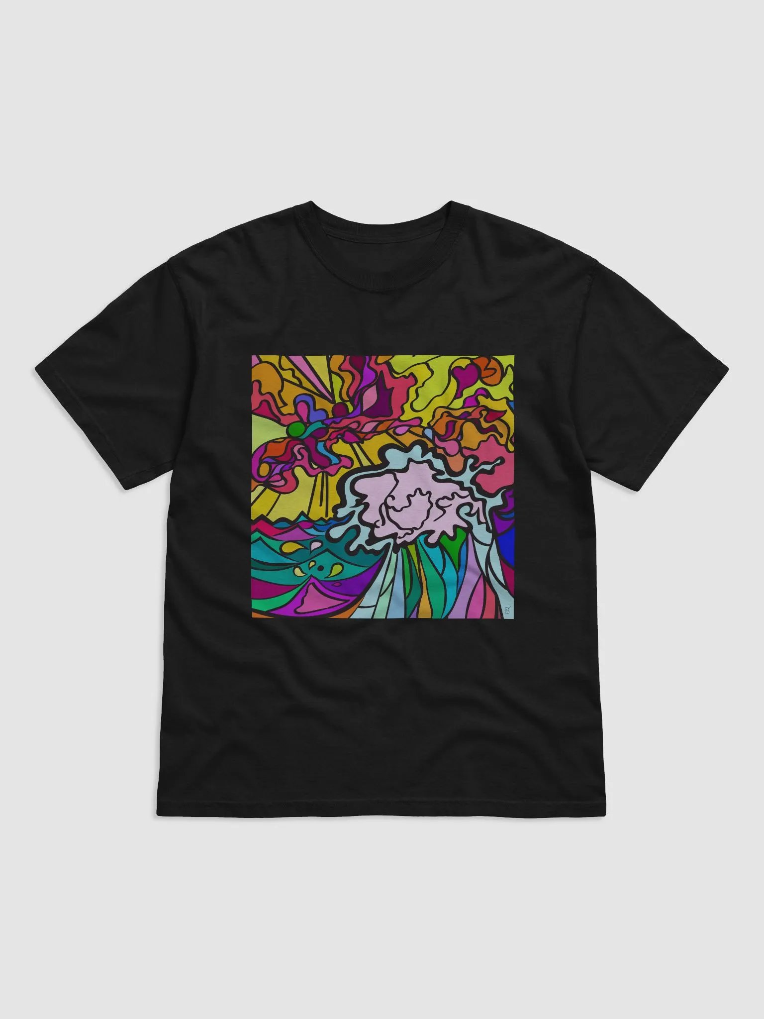 Swirling Spectrum Cotton Tee – Wave at Sunset product image (1)