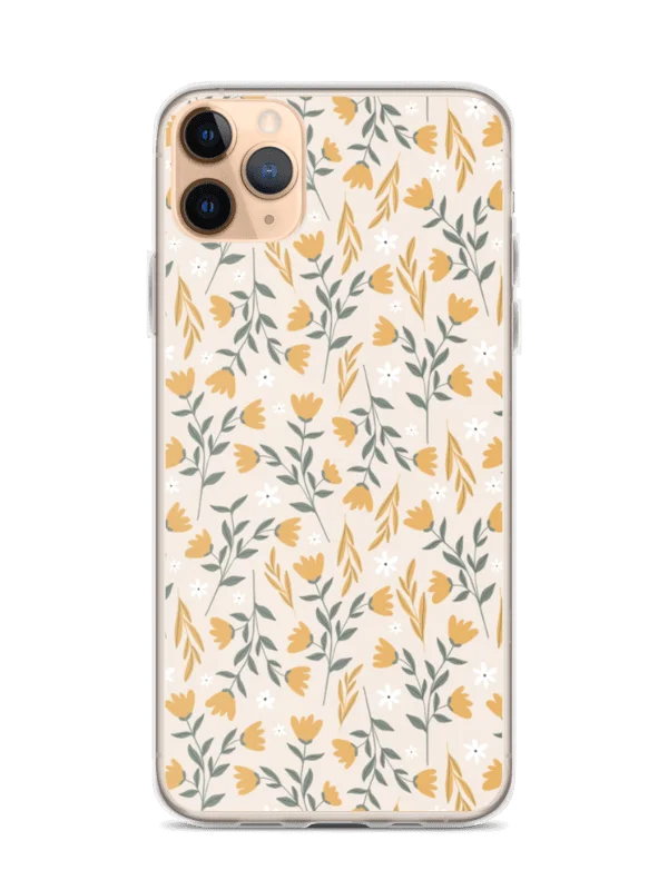 Golden Wildflower Meadow Aesthetic Clear iPhone Case product image (1)