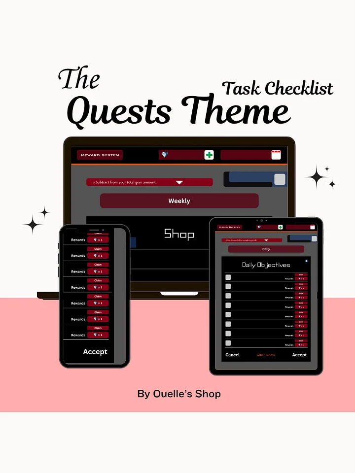 Quests - Game themed Task Checklist (PDF & Template) product image (1)