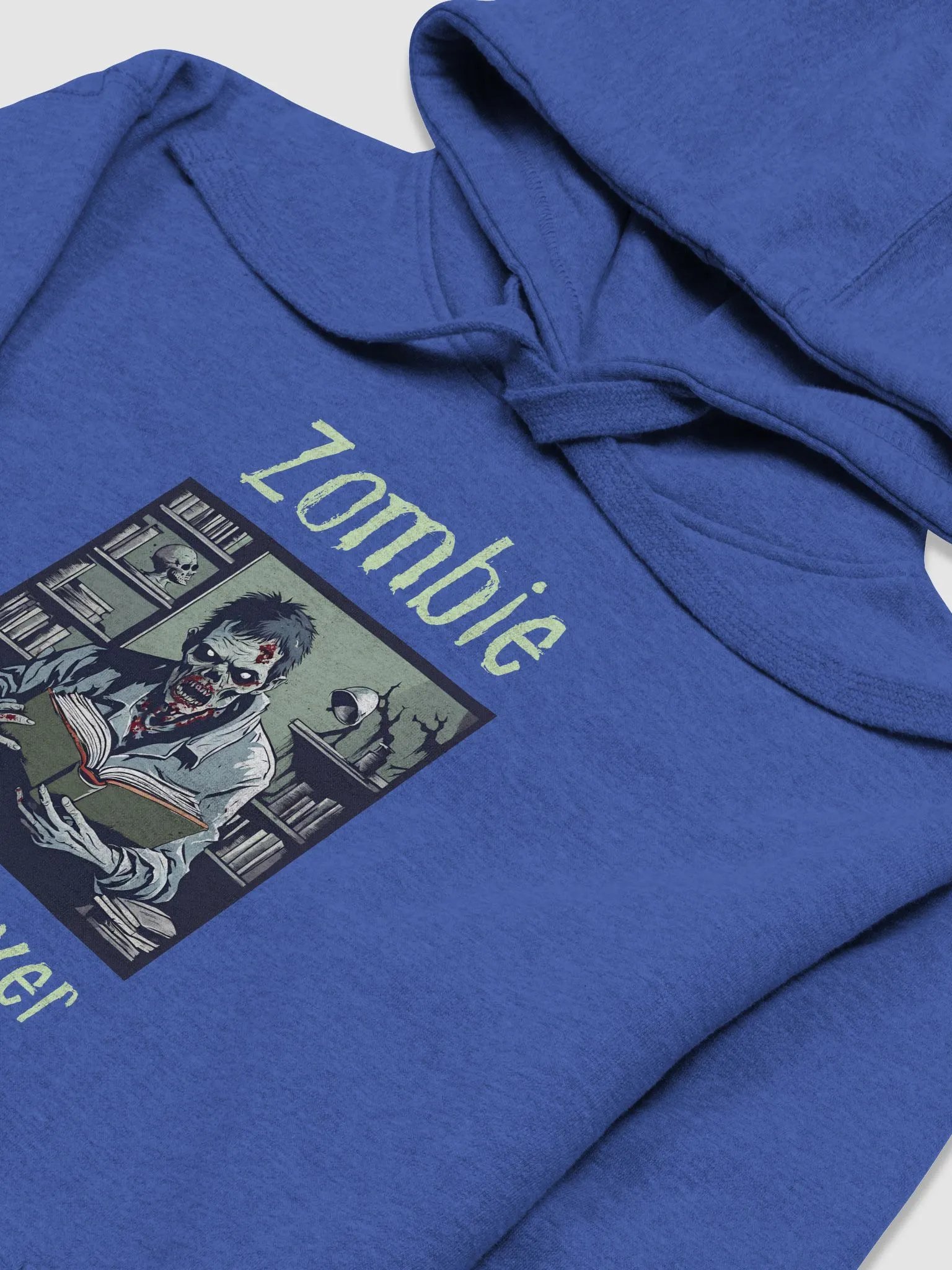 Zombie Book Lover - Royal Blue Unisex Hoodie product image (3)