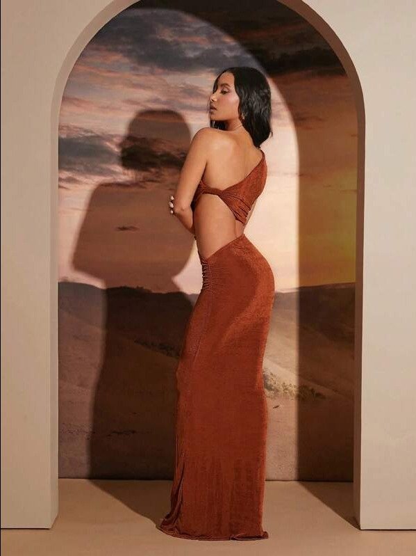 Hauture Asymmetric Cut Out One Shoulder Dress product image (2)