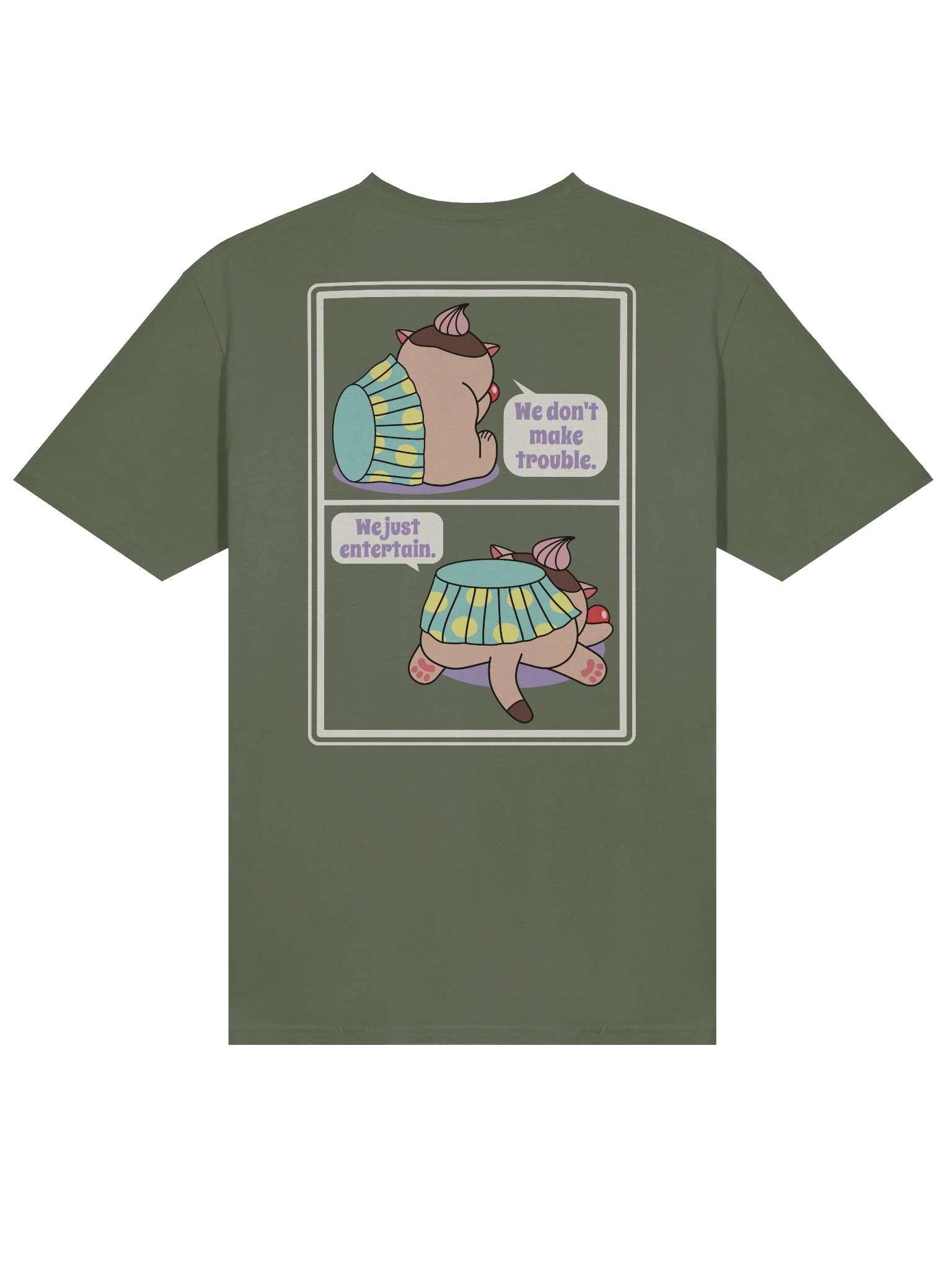 Sweet Trouble (Cupcake Cat - Left Chest and Back Prints) - Unisex Adult Super Soft Lightweight T-shirt product image (1)