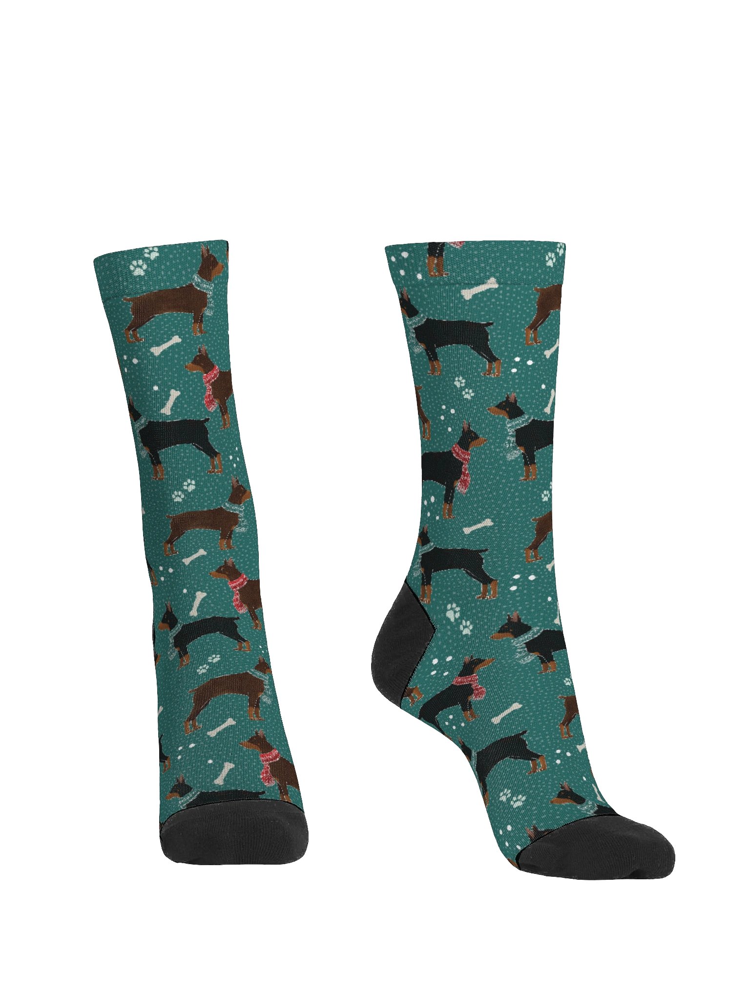 Winter Dobermans in Scarves Pattern Socks product image (2)