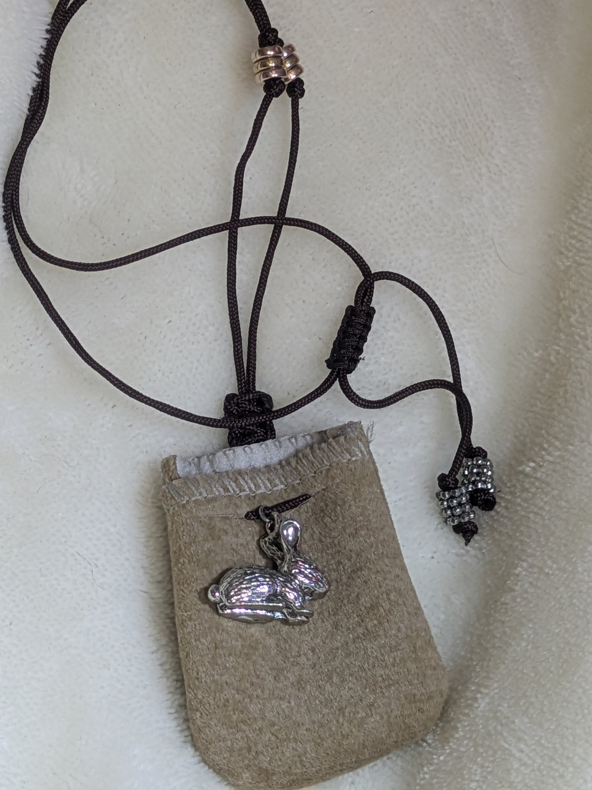 Silver Hare Adjustable Pouch Necklace product image (1)