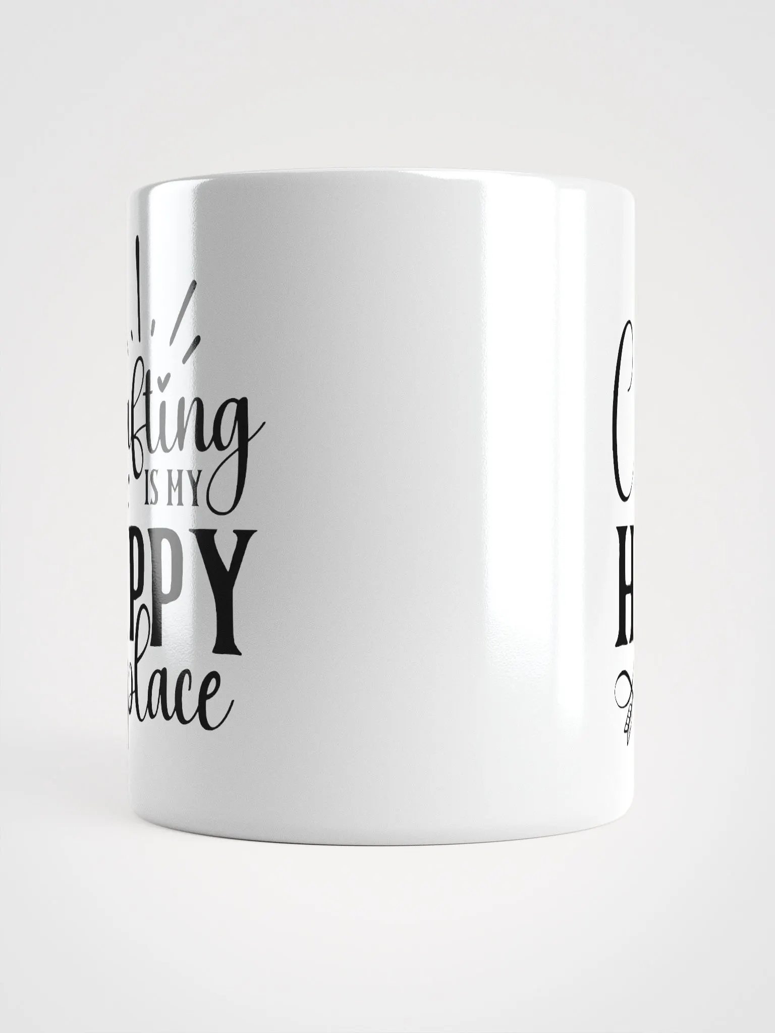 Crafting Is My Happy Place White Glossy Mug product image (5)