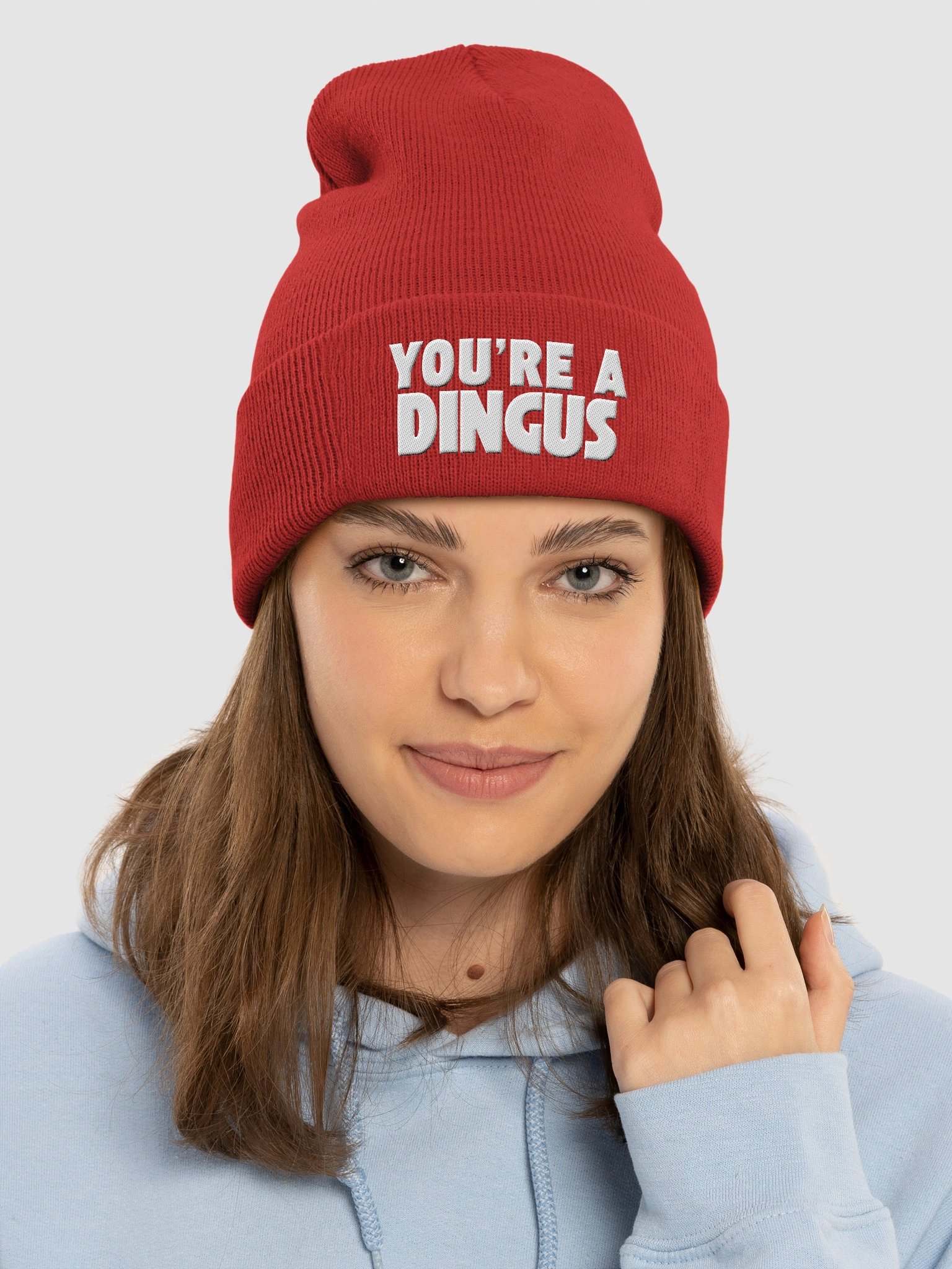 You're A Dingus | White | Cuffed Beanie product image (3)