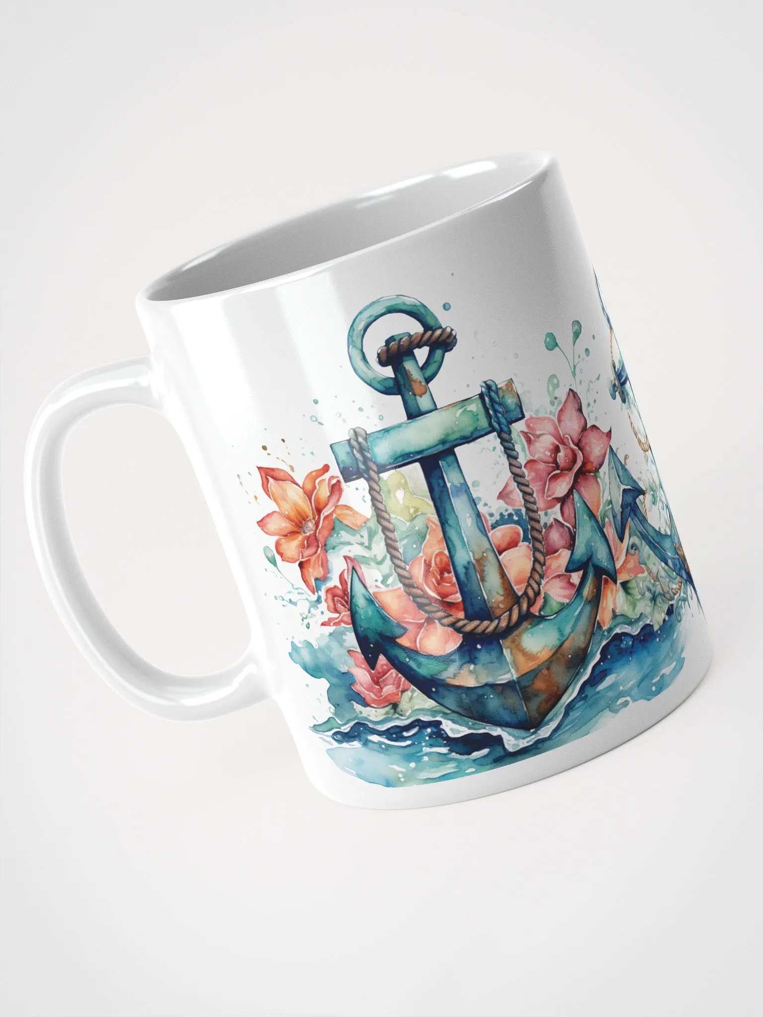 Nautical Anchors White Glossy Mug product image (4)