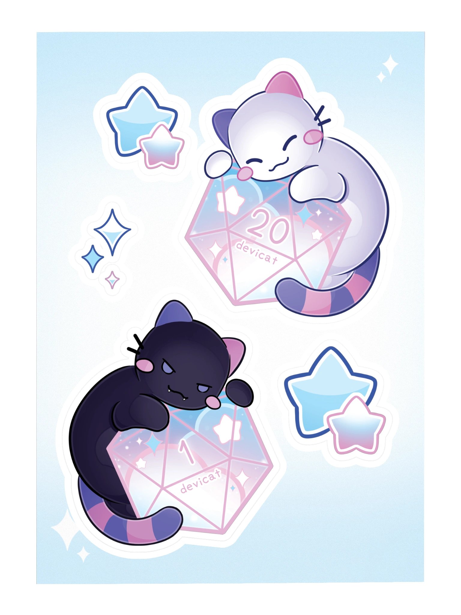 CandiCat and Void Cat D20 Sticker Sheet product image (3)