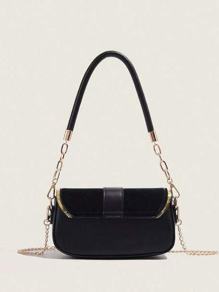 Black Chain Baguette Bag — Y2K Mini Crossbody & Shoulder Bag product image (6)