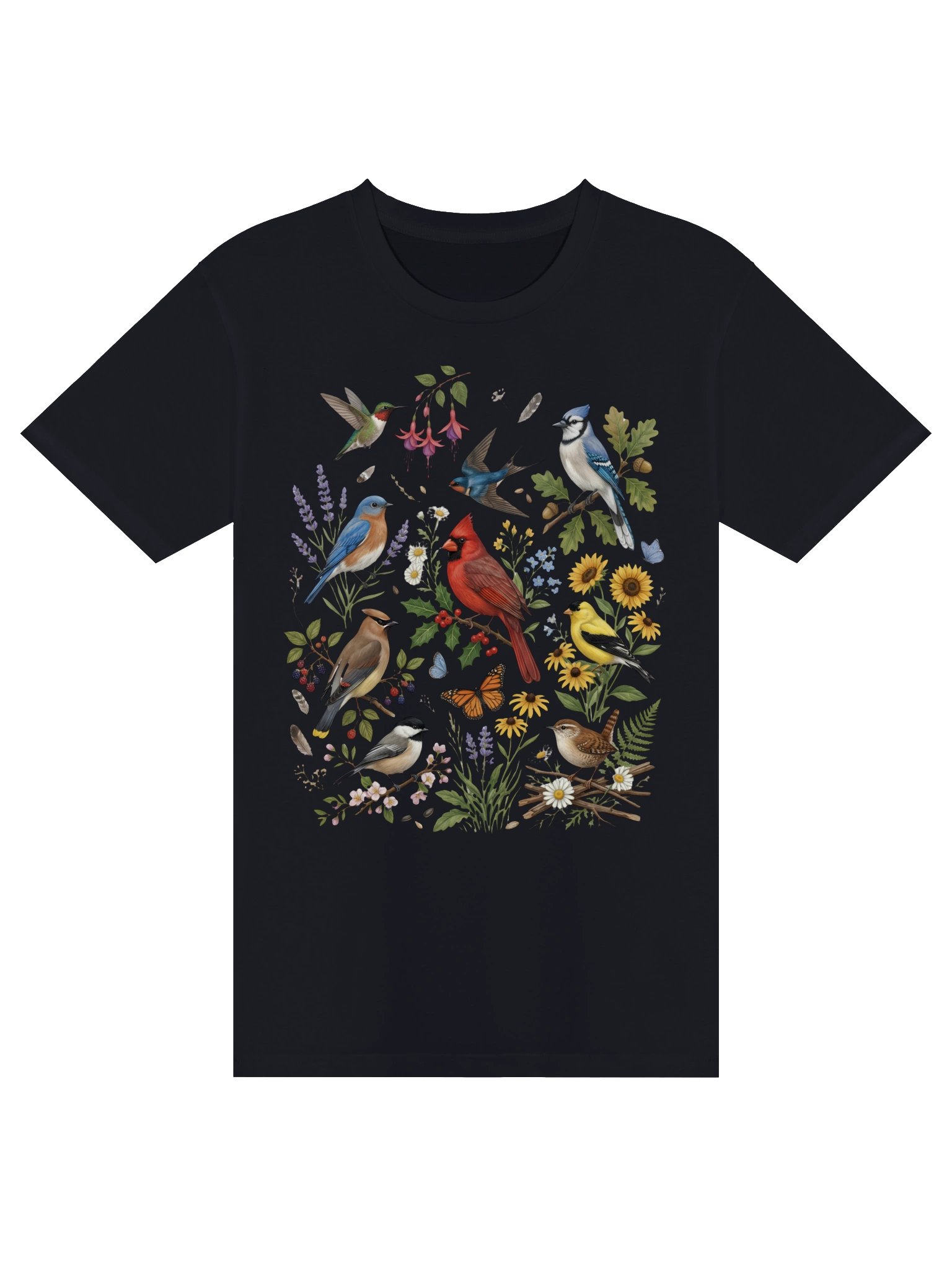 Botanical Avian Symphony T-Shirt product image (1)