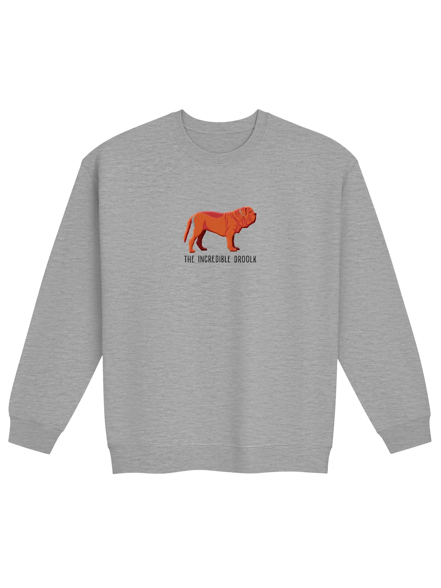 The Incredible Droolk Sweatshirt (Embroidered) of a Neapolitan Mastiff(Red) product image (4)